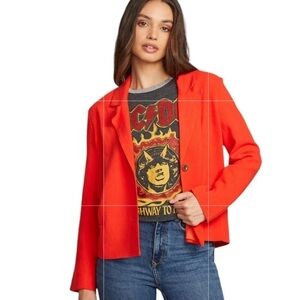 NEW Chaser Brand Women's Santanaa Linen-blend Blazer‎ in Flame Red Size Small